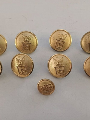 Navy buttons used, set of 9, 1973