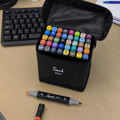 Touch 60 Colours Dual Tip Art Markers Set
