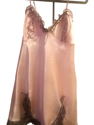 Fontana Di Vita ροζ σατέν νυχτικάκι με δαντέλα σαν καινούργιο