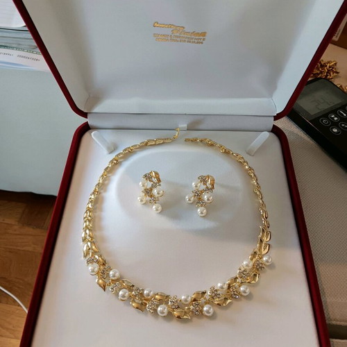 Steel necklace and earrings set new
