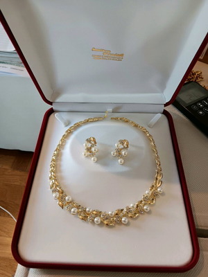 Steel necklace and earrings set new