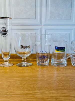 Collectible beer glasses like new, set of 6 pieces