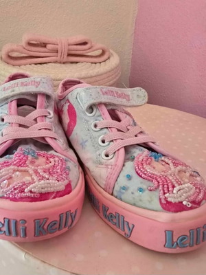 Lelli Kelly children's canvas sneakers size 23 like new, pink multicolor