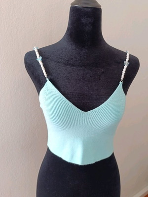 Fb sister knitted crop top like new, size XS, turquoise