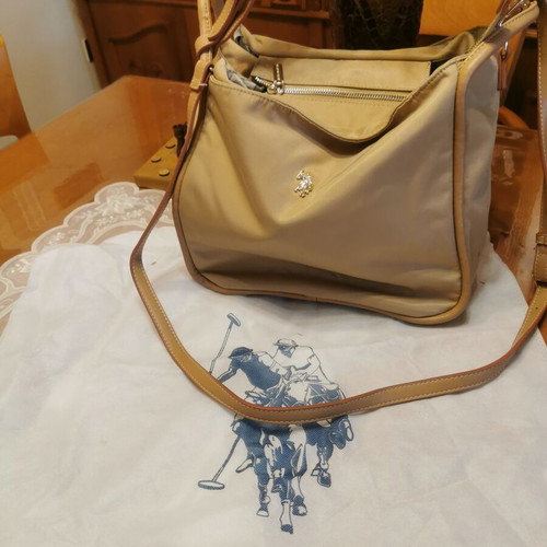 US Polo Assn. shoulder bag like new, beige with many pockets