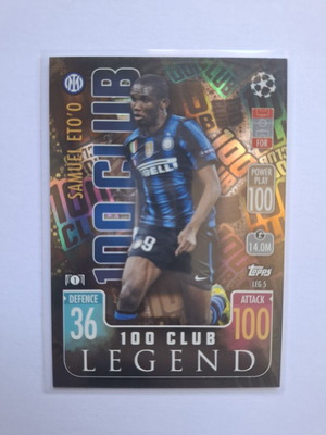 Topps Match Attax Champions League 2021-22 Samuel Eto'o 100 Club Legend Card new