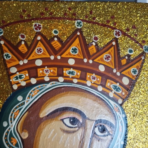 Icon of Saint Catherine like new, traditional egg tempera