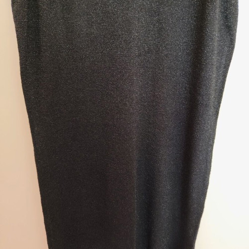 Julia Bergovich black sleeveless knit top with silver thread XL