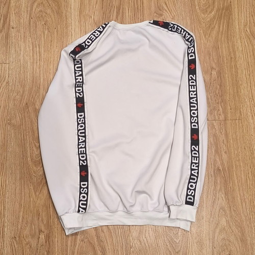 Dsquared2 Men's XXL White Sweatshirt Pullover Canada Tape Logo