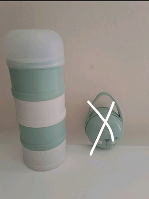 Suavinex baby milk dispenser and pacifier case used