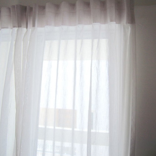 Curtain white linen blend 190x258cm semi-transparent like new