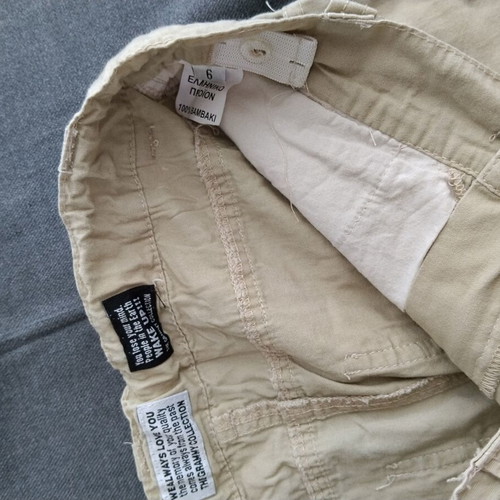 Beige fabric pants for 6-year-old boy, size 116 cm