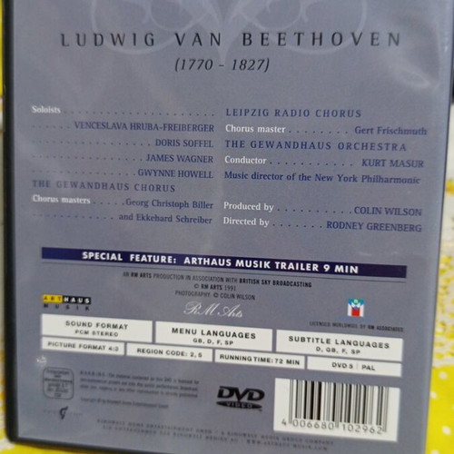 Beethoven Symphony No. 9 DVD new