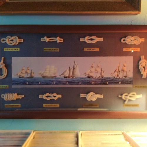 Nautical Knot Shadow Box Schooners theme large 57cm like new