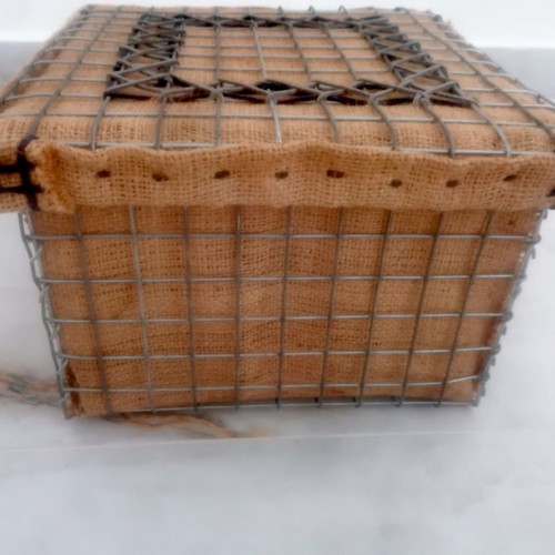 Handmade storage boxes 2 unused, wire and burlap