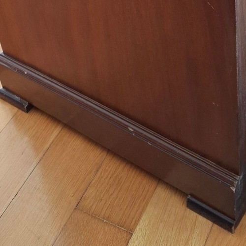 Handmade Varagki wooden bookcase used, 3 shelves with cabinet