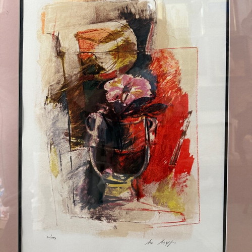 Apergis Silk Screen Printing like new, numbered 10/195, frame 51x64