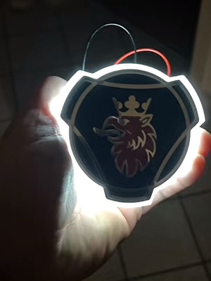 Scania illuminated logo new, 12v and 24v versions