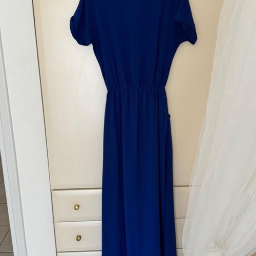 Maxi dress BSB like new, royal blue, V-neck, short sleeves, pockets