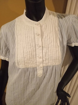 Laura Ashley striped short sleeve blouse UK 18, 100% cotton, new