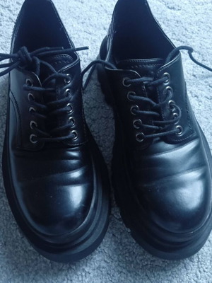 Zara black chunky loafers oxford shoes like new, size 39