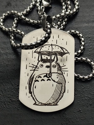 Totoro Double-Sided Pendant Studio Ghibli Inspired Necklace new, silver