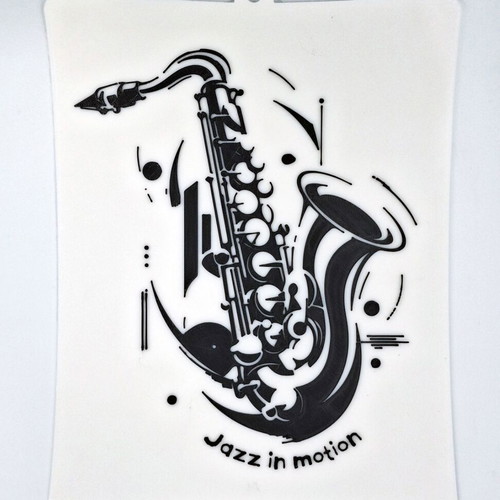 Artistic Jazz Saxophone 3D printed wall decor, new