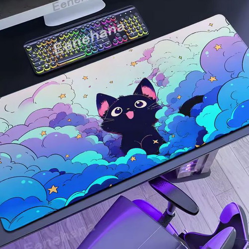 Mouse pad Black Cat on the Clouds new XXL kawaii design