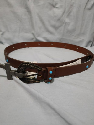 Ζώνη Boho καφέ Pink Woman καινούρια με λεπτομέρειες στην αγκράφα