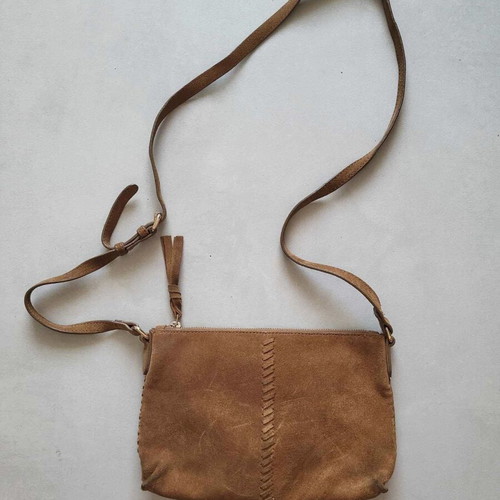 Accessorize London Bag suede tan crossbody like new
