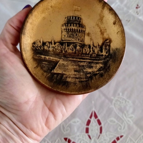 Thessaloniki souvenir plate used, White Tower 10cm