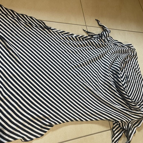 Striped women's blouse Leben Fashion like new, side opening, smile collar