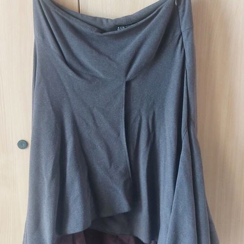 Vintage women's suit with asymmetric skirt like new, brown