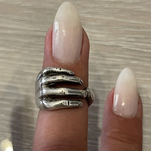 925 silver ring hand design, size 51