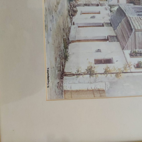 Watercolors by H. Christodoulidis, pack of 4, like new, framed