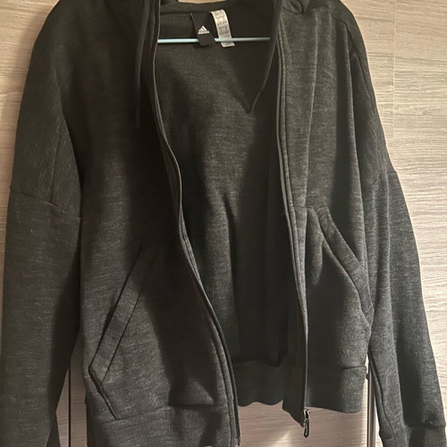 Adidas women's hoodie jacket like new, dark gray-black