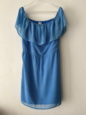 Off-Shoulder Dress Compania Fantastica used, size M, blue with stripes