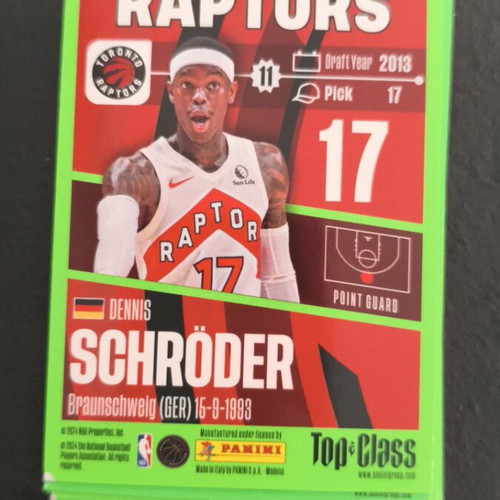 Panini Top Class 2024 NBA Basketball Card Schroder Raptors like new