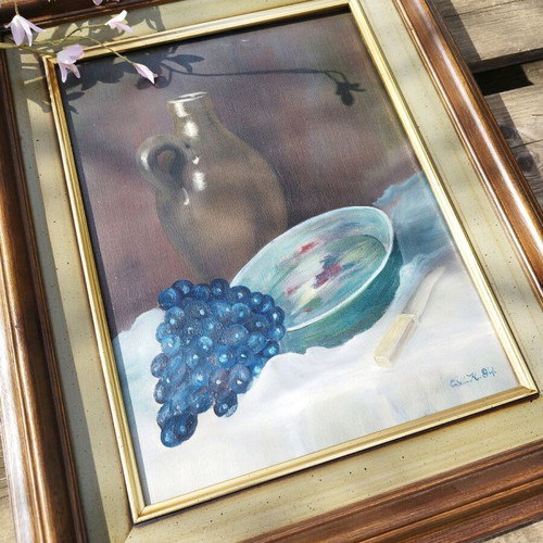 Vintage Dutch oil painting on canvas used
