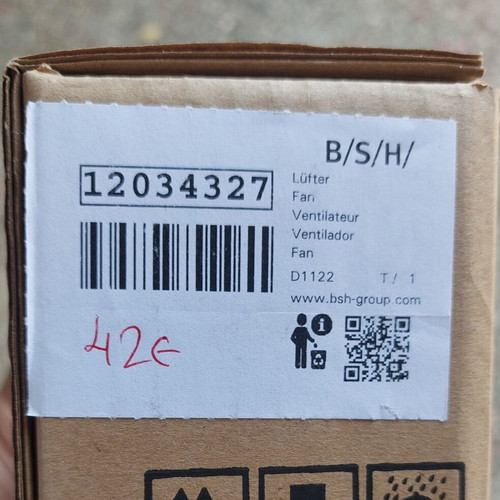 Siemens/Bosch Refrigerator Fan 12034327 new
