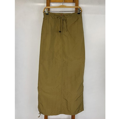 Vintage Joy Olive Khaki Cargo Maxi Skirt used, elastic waist