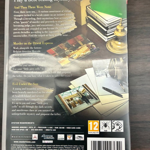 Agatha Christie Mysteries used, 3 games for PC