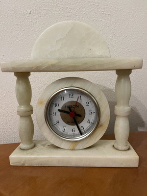 Marble table clock used, analog