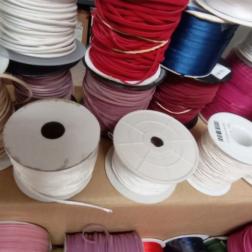Craft Cord Spools like new, over 80 pieces, waxed leather satin