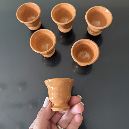 Clay raki shot glasses set of 6 new handmade