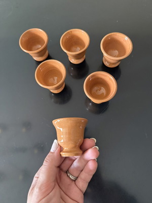Clay raki shot glasses set of 6 new handmade