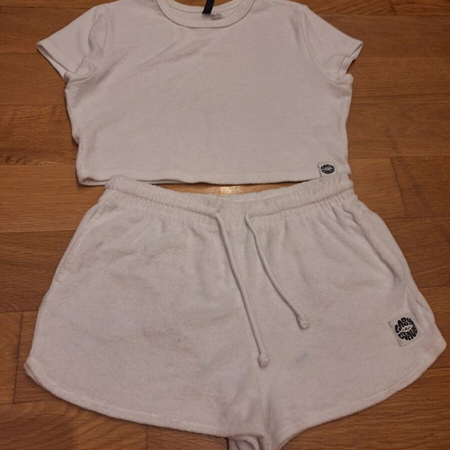 H&M terry cloth set like new, white