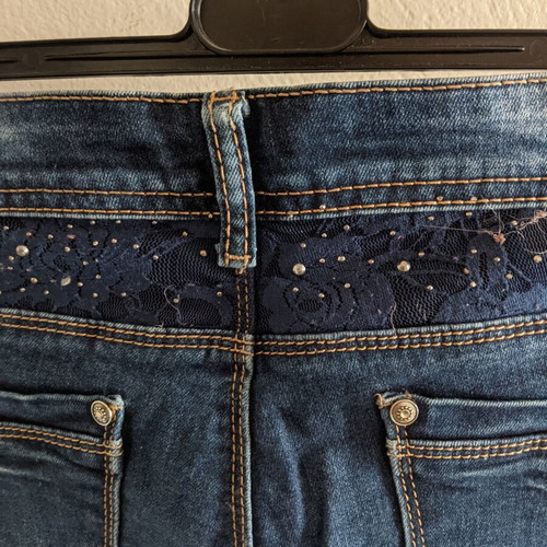 Jeans size L like new, blue, slightly elastic fabric