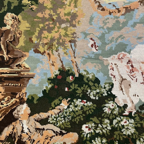 Handmade embroidered textile painting "The Swing" used
