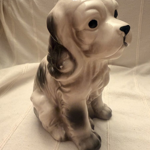 Vintage 1960s Spaniel Dog Figurine used, ceramic mid-century decor